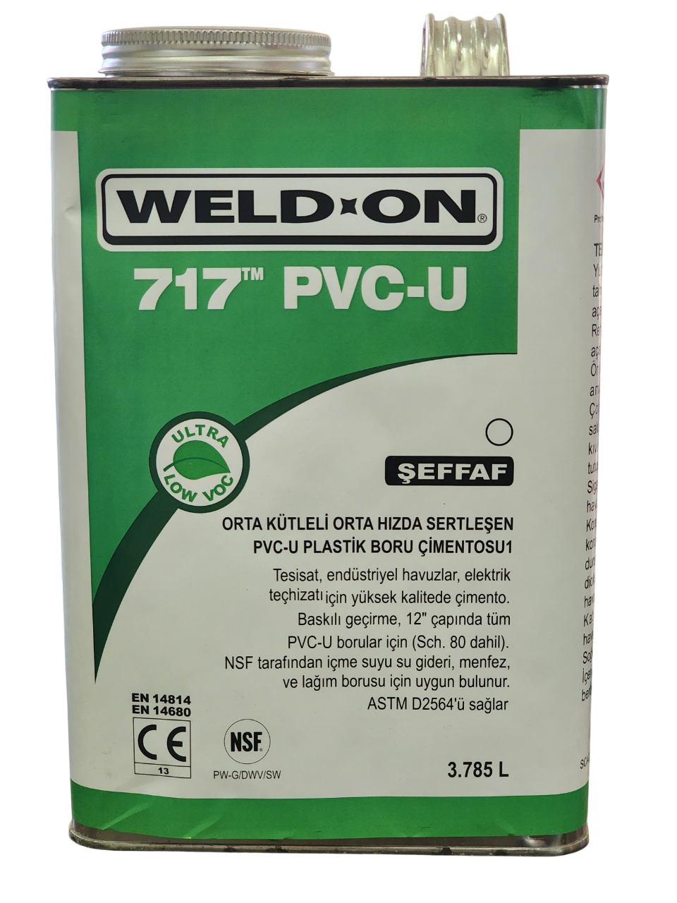 Pvc Yapıştırıcısı Weld On 717 PVC U 3.785L.