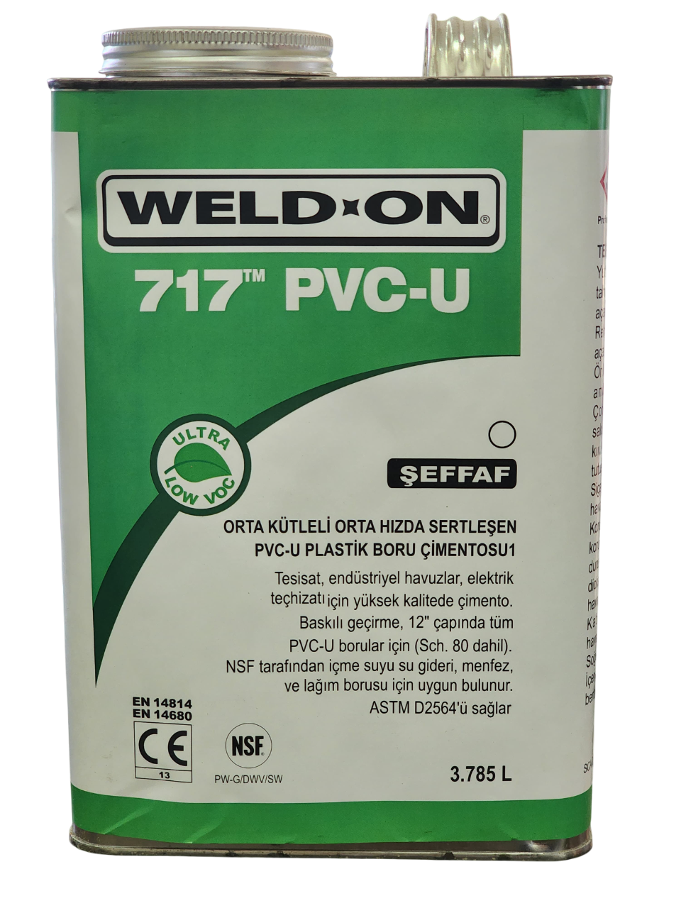 Pvc Yapıştırıcısı Weld On 717 PVC U 3.785L.