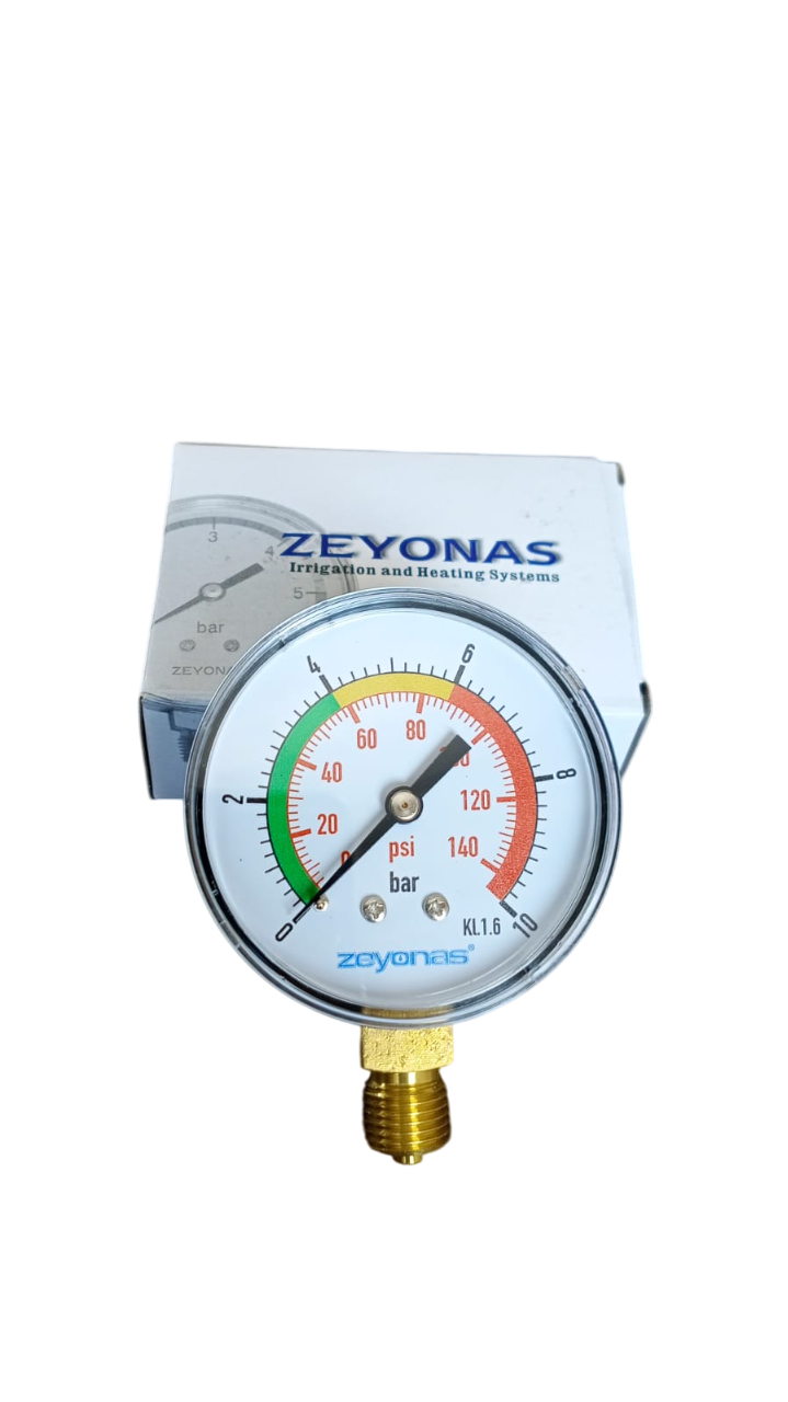 Manometre Bar Saati (Kuru Tip) 0-10 Bar 63Mm