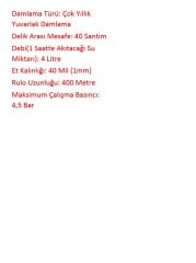 Eurodrip Ngr 16 mm 40 cm 4.0 Lt 400 mt 1 mm Çok Yıllık Yuvarlak Damlama